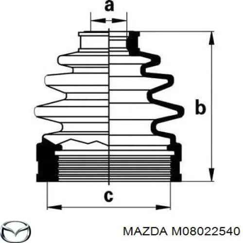 Купить M08022540 Mazda Пыльник гранаты наружный, передний