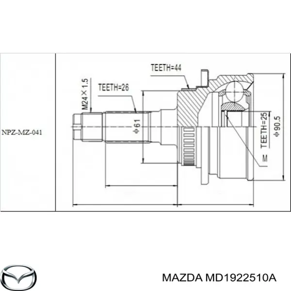 ШРУС наружный передний C120458 Denckermann