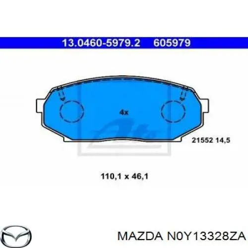 N0Y13328ZA Mazda Колодки передние