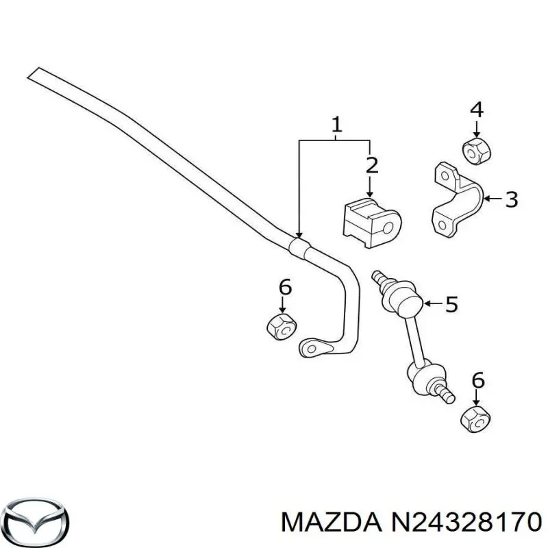 N24328170 Mazda Задняя правая тяга стабилизатора