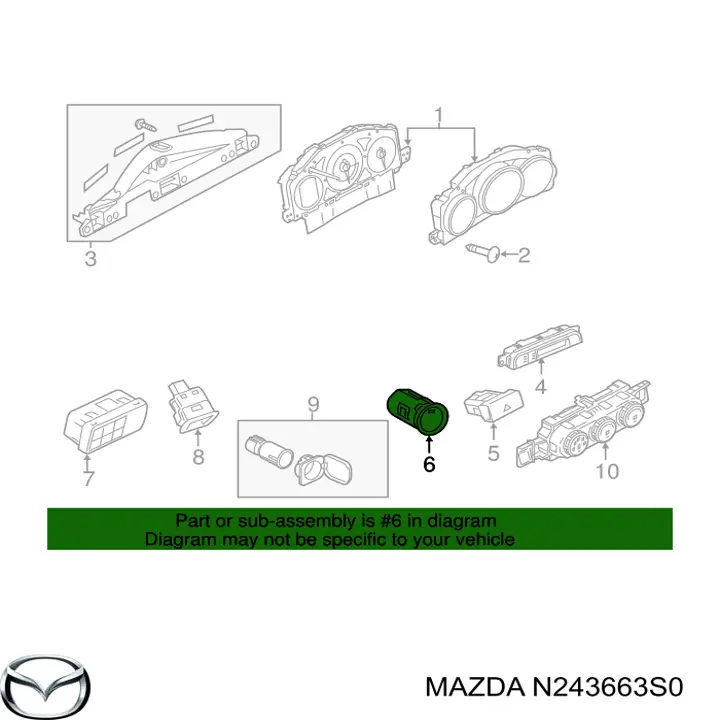  Кнопка запуска двигателя Mazda 6 