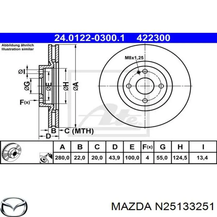 Disco do freio dianteiro para Mazda MX-5 (ND)