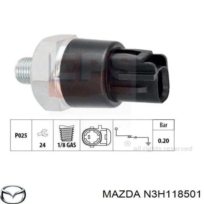 N3H118501 Mazda датчик давления масла