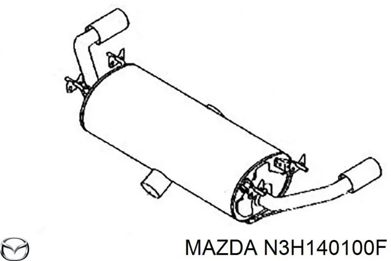 N3H140100F Mazda глушитель, задняя часть
