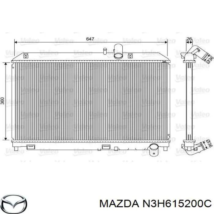 Радиатор N3H615200C Mazda