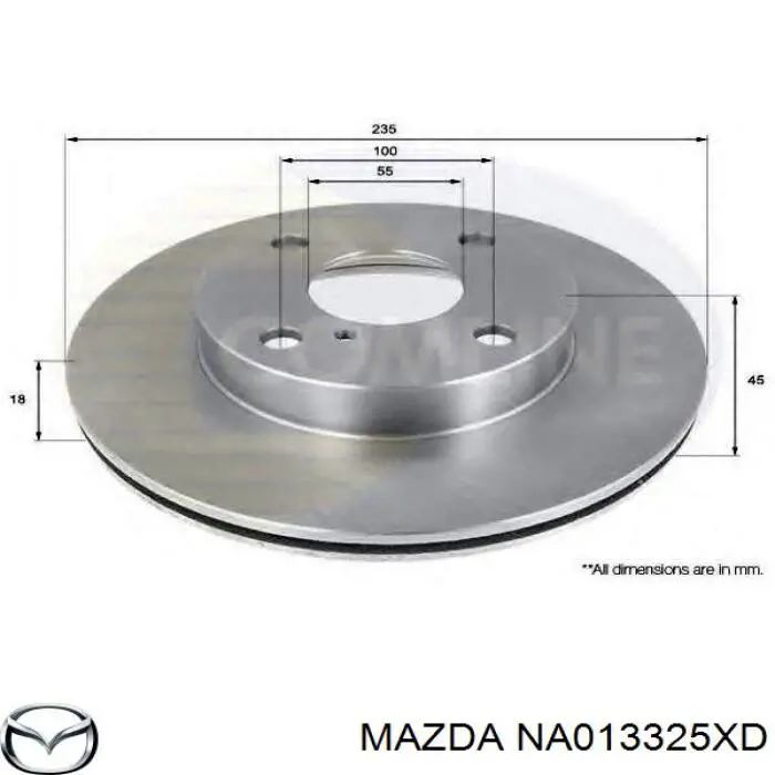 Передние тормозные диски NA013325XD Mazda