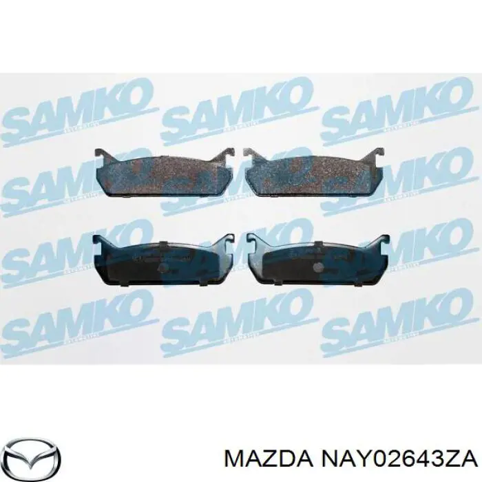 Pastillas de freno traseras NAY02643ZA Mazda