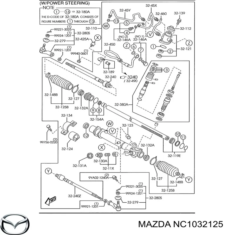 Fuelle, dirección NC1032125 Mazda