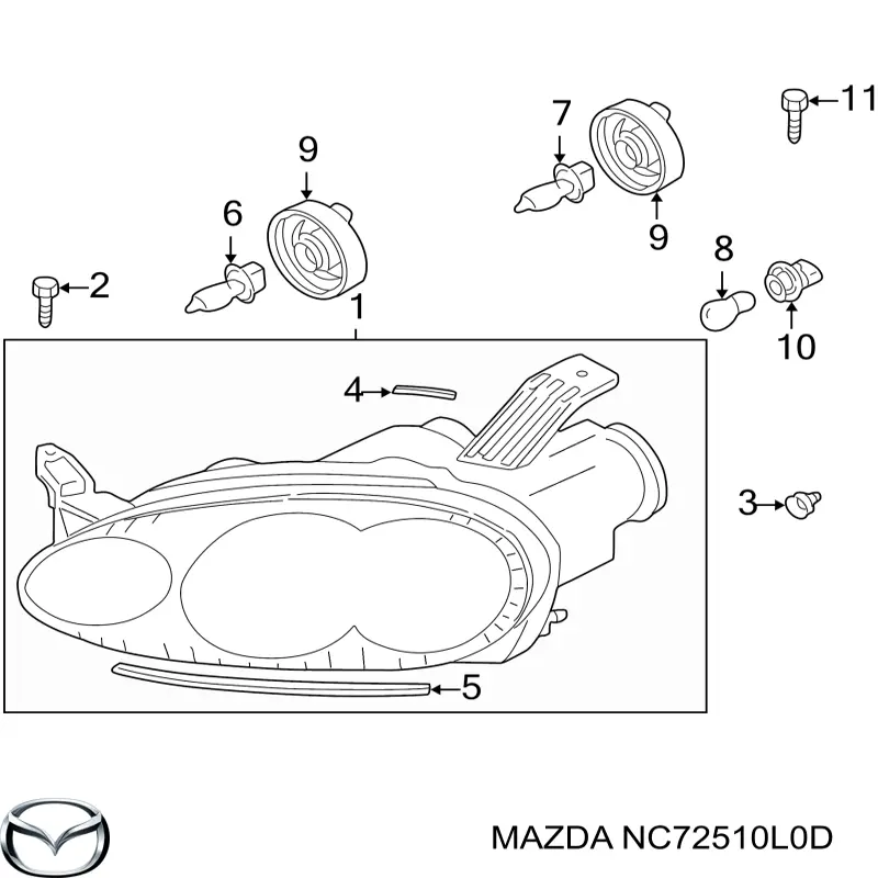 NC72510L0D Mazda Luz esquerda