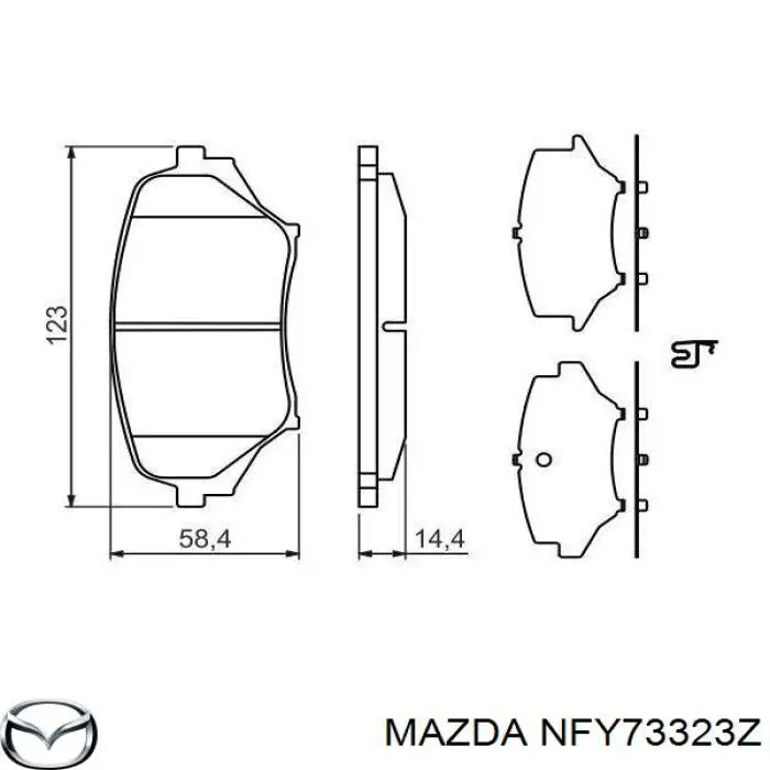 Купить NFY73323Z Mazda Колодки тормозные