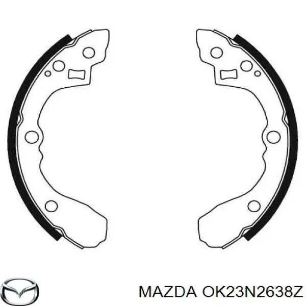 Задние барабанные колодки OK23N2638Z Mazda