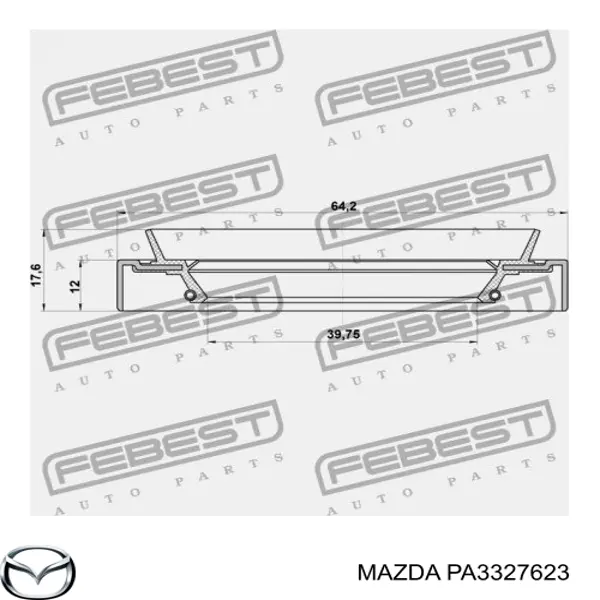 Сальник полуоси переднего моста Mazda PA3327623 цена, от 5.23 USD