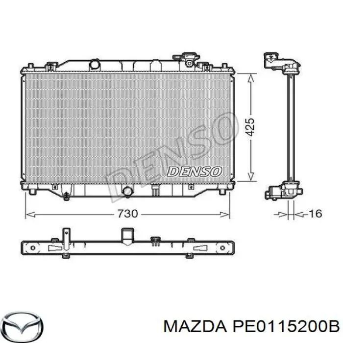 Радиатор PE0115200B Mazda