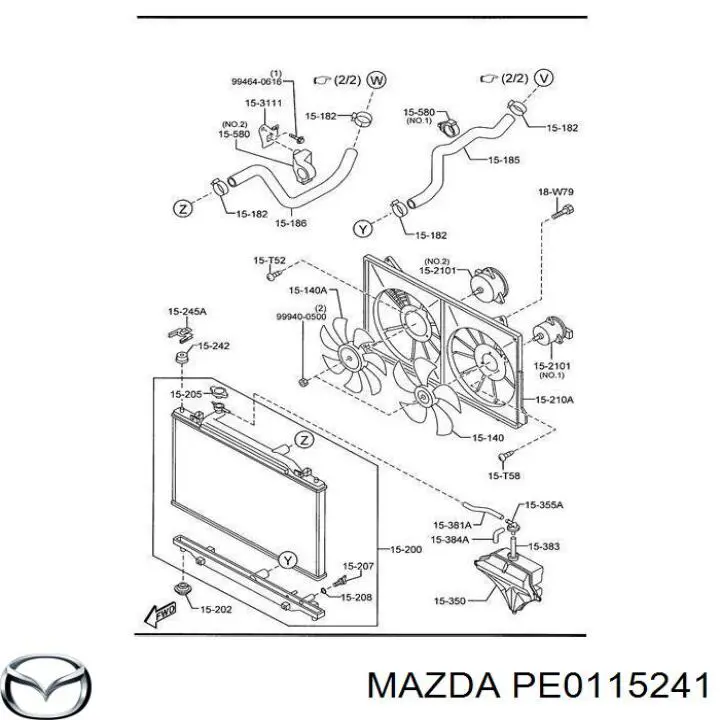 PE0115241 Mazda кронштейн радиатора верхний