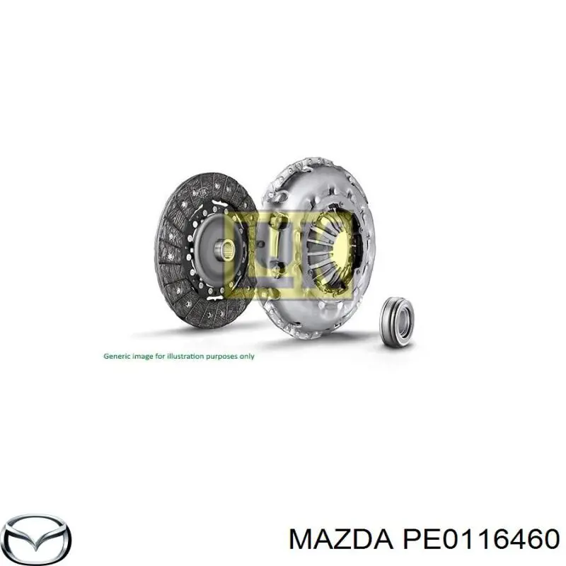 Купить PE0116460 Mazda Комплект сцепления (диск, корзина, подшипник)