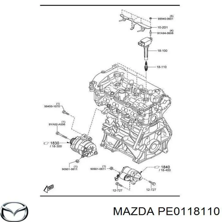 PE0118110 Mazda vela de ignição