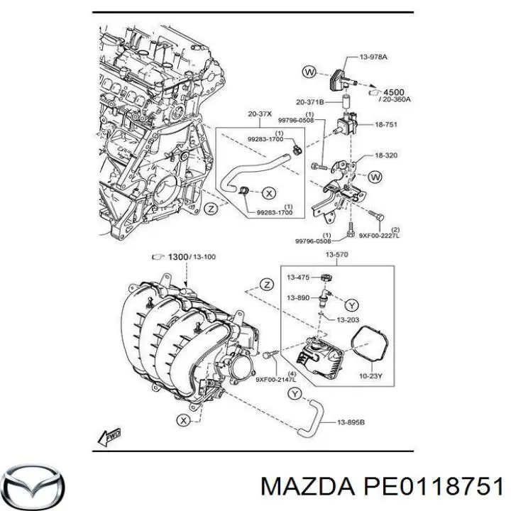 Válvula de ventilação dos gases do tanque de combustível para Mazda 3 (BM, BN)