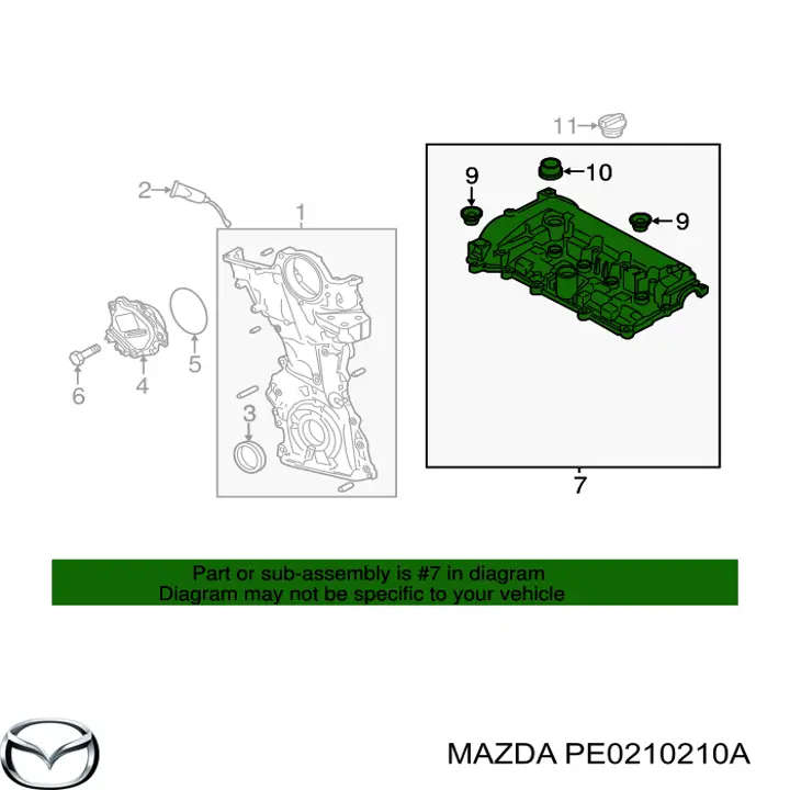 Tampa de válvulas para Mazda 3 (BM, BN)