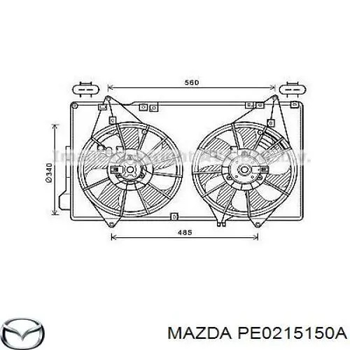 Диффузор вентилятора в сборе с мотором и крыльчаткой PE0215150A Mazda