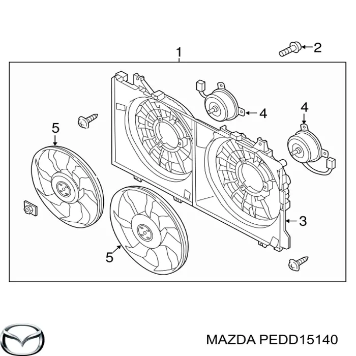 Вентилятор/крыльчатка радиатора охлаждения Mazda PEDD15140 цена, от 25.53 USD