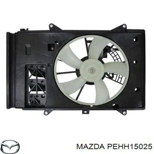 Диффузор радиатора охлаждения, в сборе с мотором и крыльчаткой Mazda PEHH15025
