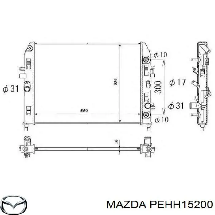 PEHH15200 Mazda Радиатор основной