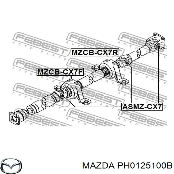 Вал карданный задний в сборе Mazda PH0125100B цена, от 38.01 USD