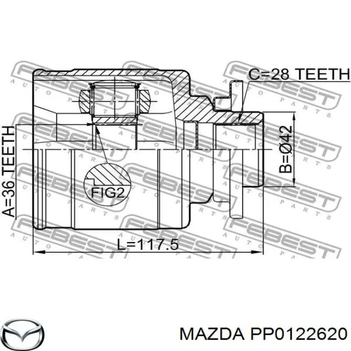 PP0122620 Mazda junta homocinética interna dianteira esquerda