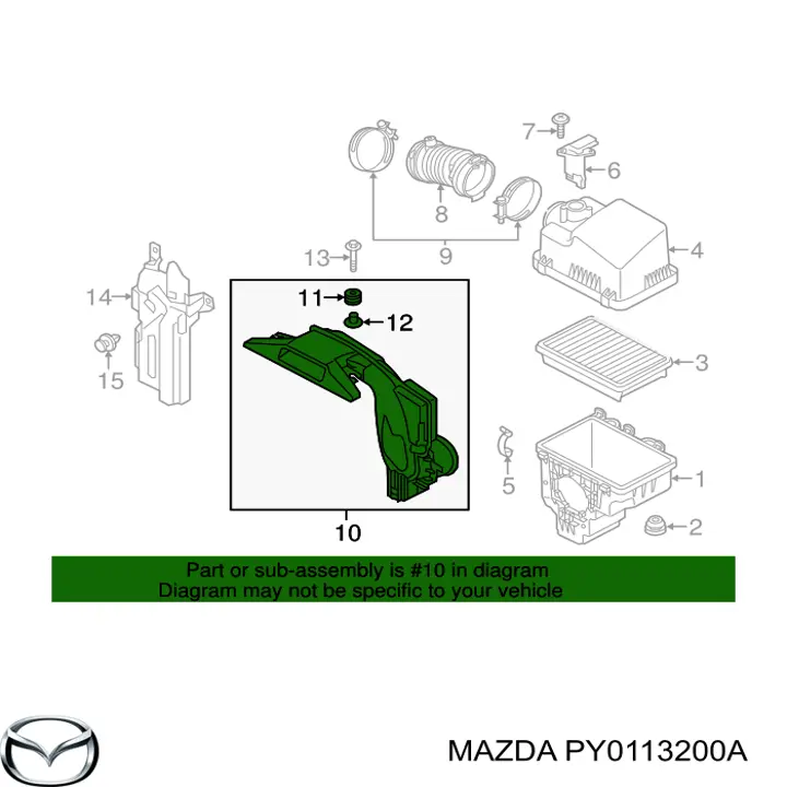 Воздухозаборник воздушного фильтра на Mazda 6  GJ, GL
