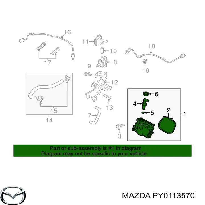 Separador de óleo (separador) do sistema de ventilação de cárter para Mazda CX-5 (KE)
