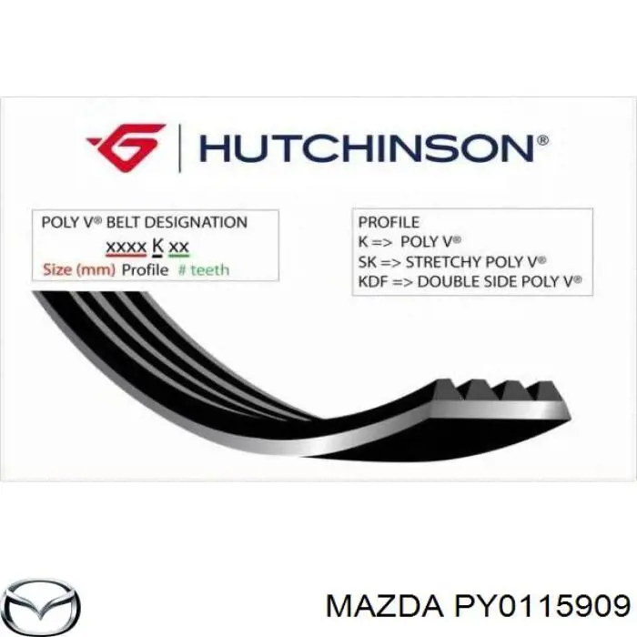 Клиновый ремень Mazda PY0115909 цена, от 12.90 USD