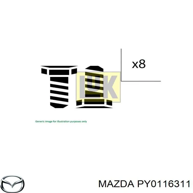 Болт крепления маховика Mazda PY0116311 цена, от 65.39 USD