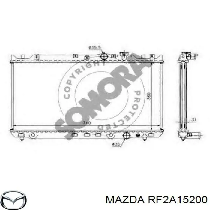 Радиатор охлаждения Mazda RF2A15200