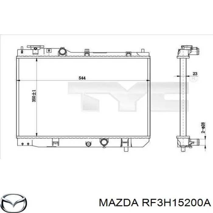 RF3H15200A Mazda радиатор