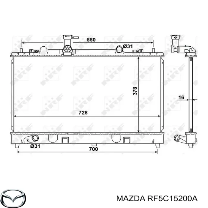Радиатор RF5C15200A Mazda
