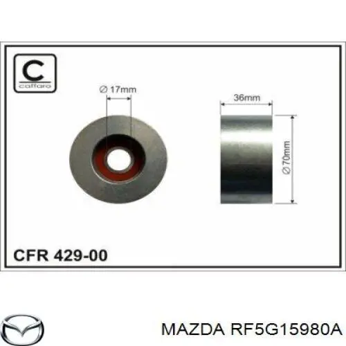 Роликовий модуль натяжителя ремня Mazda RF5G15980A цена, от 26.70 USD
