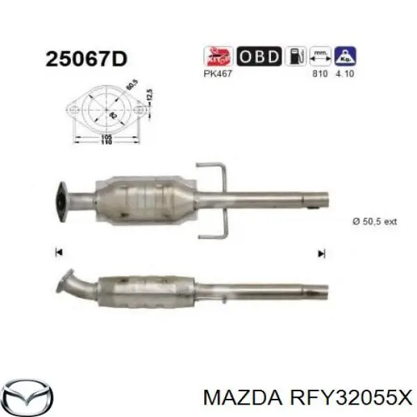 RFY32055X Mazda Конвертор-катализатор