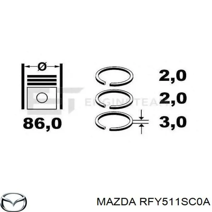 RFY511SC0A Market (OEM) кольца поршневые комплект на мотор, std.