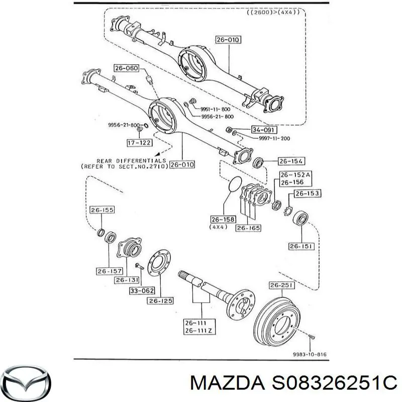 S08326251C Mazda барабан тормозной задний