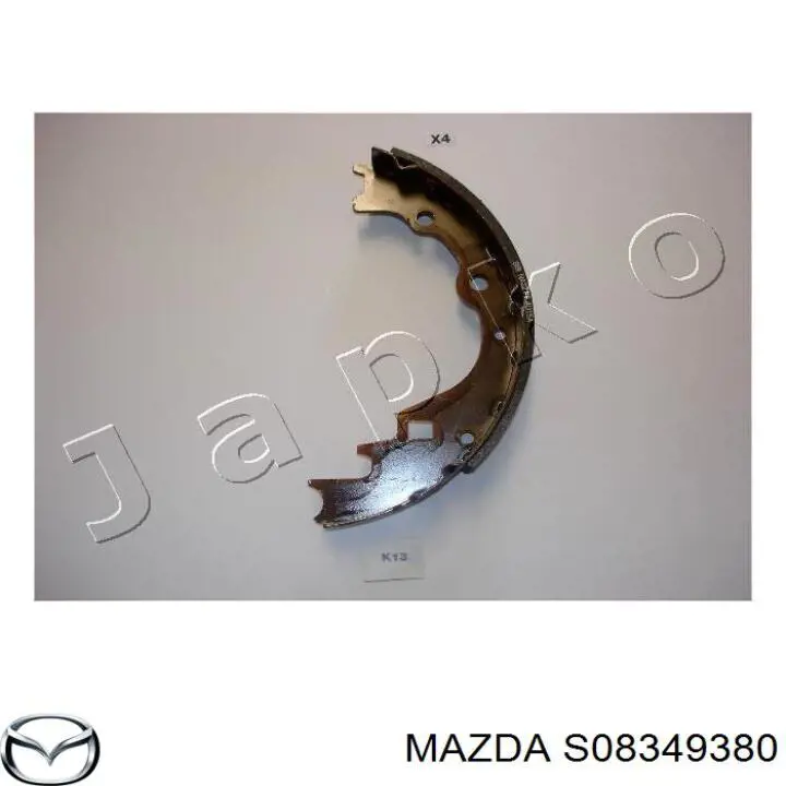 Задние барабанные колодки S08349380 Mazda