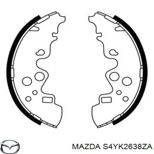 Задние барабанные колодки S4YK2638ZA Mazda