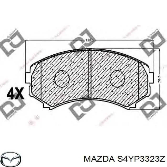 Передние тормозные колодки S4YP3323Z Mazda