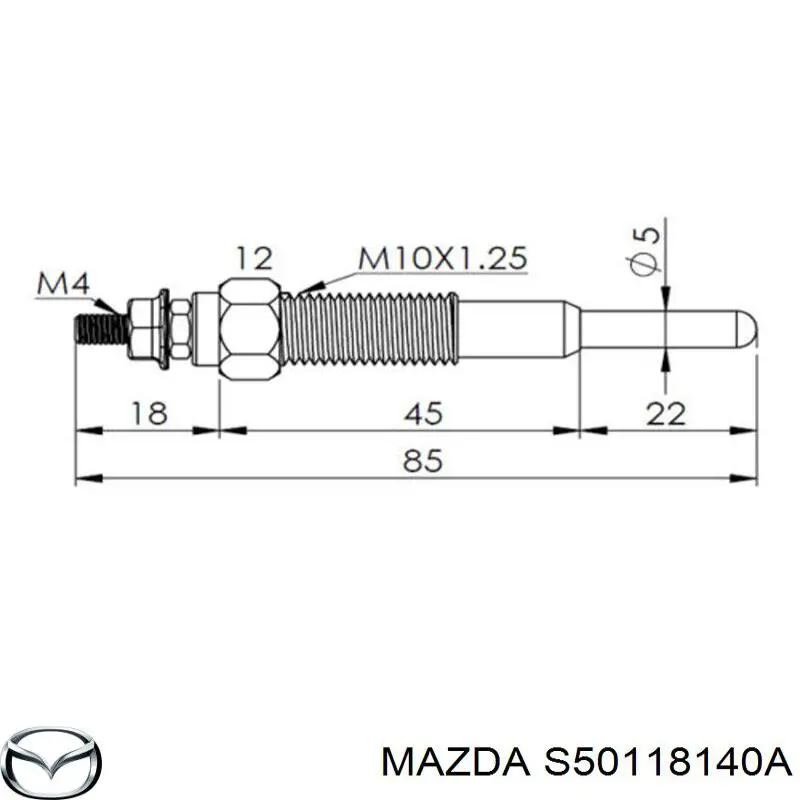 Купить S50118140A Mazda Свечи накала
