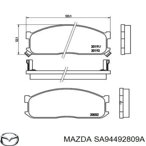 SA94-49-280 9A Mazda колодки тормозные передние дисковые
