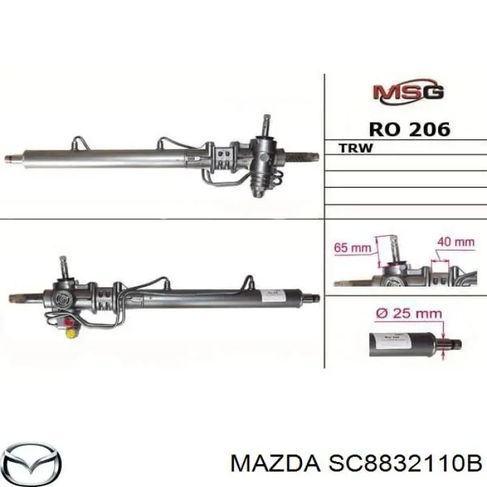 Compre SC8832110B Mazda Cremalheira da direção
