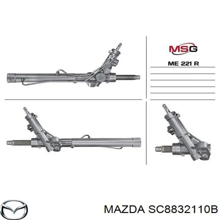 Cremalheira da direção SC8832110B Mazda