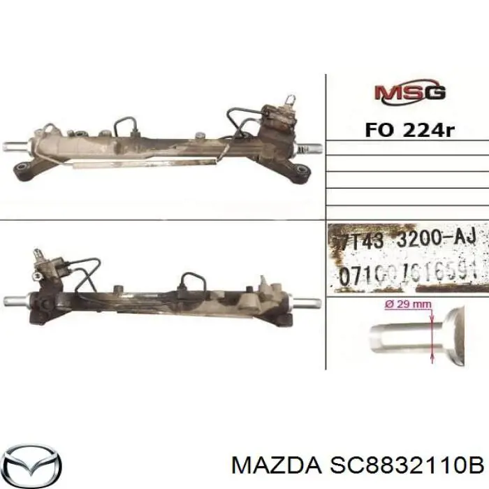 SC8832110B Mazda Cremalheira da direção