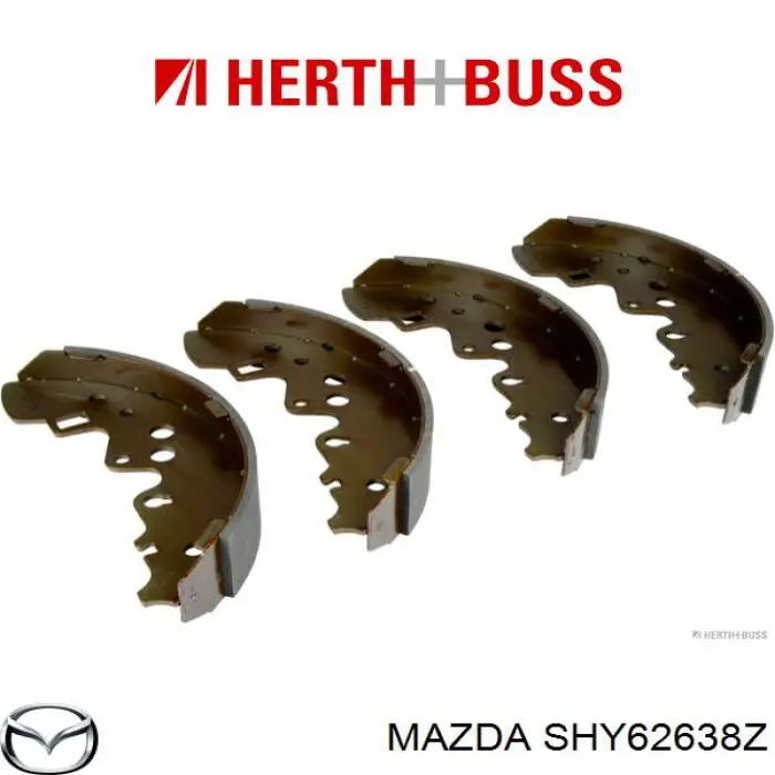 Колодки тормозные задние барабанные Mazda SHY62638Z