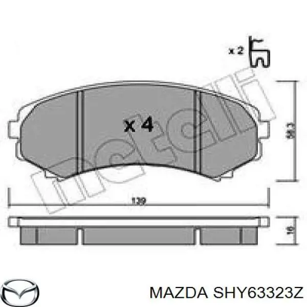 SHY63323Z Mazda колодки тормозные передние дисковые