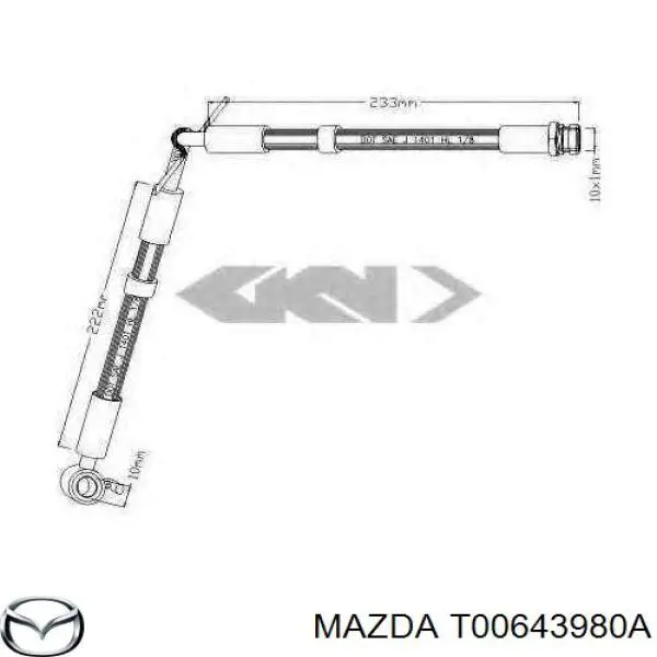 Шланг тормозной передний правый Mazda T00643980A